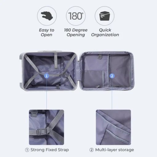 Hanke Suitcase Travel Luggage - Soft Blue - Gambar 2