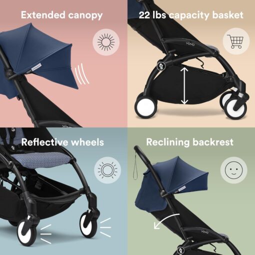 Stokke Babyzen Yoyo3 6+ Black Frame – Air France Blue - Gambar 3