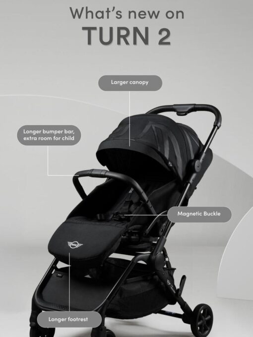 Easywalker Mini Buggy Turn 2 Stroller - Oxford Black - Gambar 6